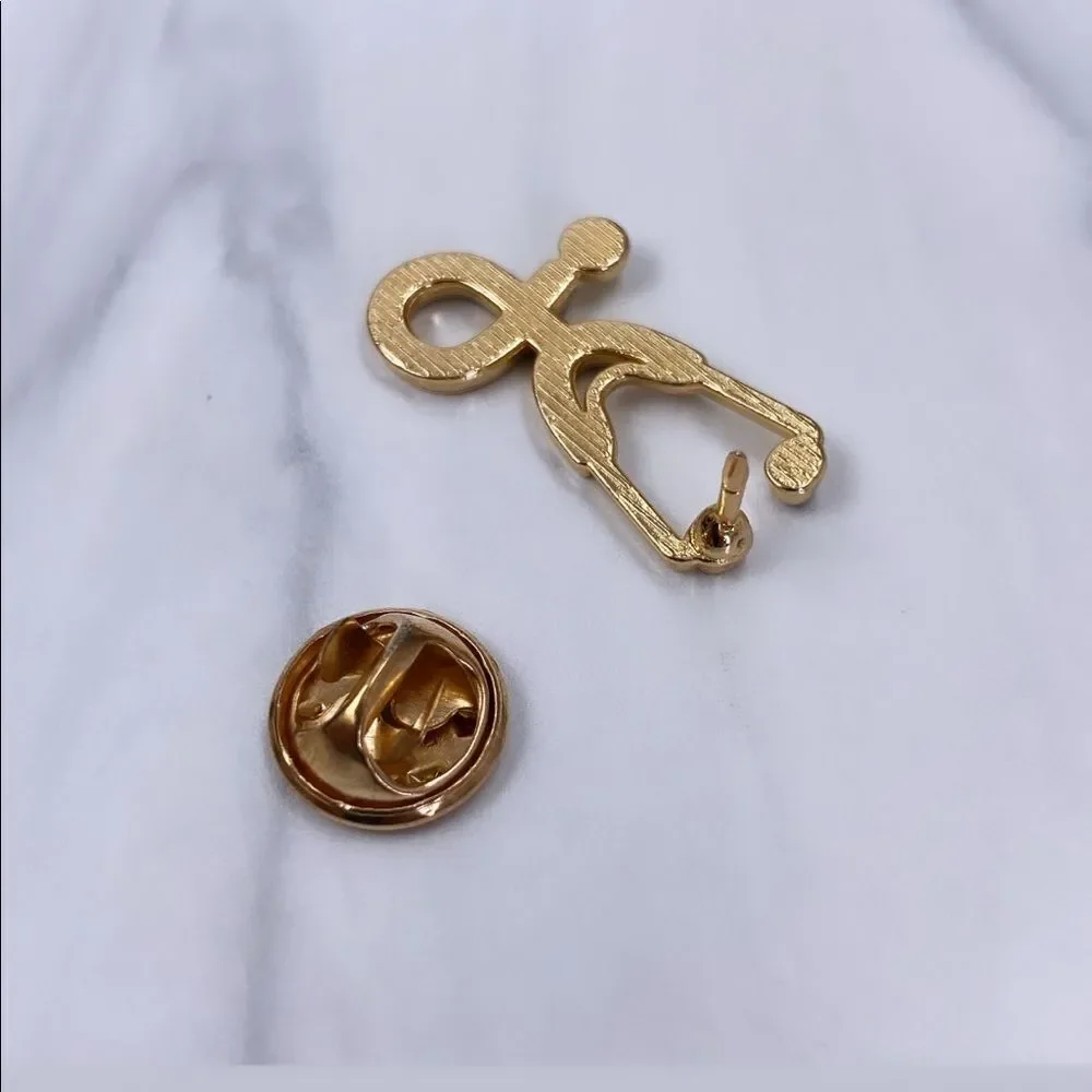 Black Stethoscope in Gold Enamel Pin/ Brooch